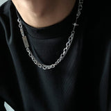 Coverwin DOUBLE LAYER CROSS STAR CHAIN NECKLACE