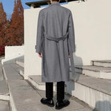 Coverwin 2024 New Fashion Men Spring outfit  No. 3403 BELT WOOLEN COAT JK