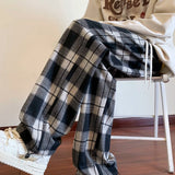 Coverwin spring outfits men summer outfit YDS Drawstring Plaid Pants