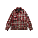 Coverwin 2024 New Fashion Men Spring outfit  No. 5328 RED PLAID SHI JK