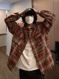 Coverwin 2024 New Fashion Men Spring outfit  No. 5328 RED PLAID SHI JK