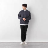 guys clothing styles Global Wok Sweater Men's 2024 Autumn and Winter Simple Loose Casual round Neck Solid Color Pullover