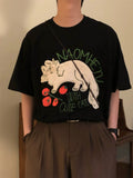 Coverwin 2024 New Fahion spring outfit Nagawl Cat with Tomatoes Tee