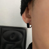 Coverwin BLACK SQUARE EARRING