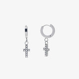 Coverwin CROSS HOOP EARRING