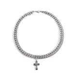 Coverwin CROSS DOUBLE CHAIN NECKLACE