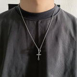 Coverwin CROSS RING PENDANT NECKLACE