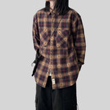 grunge outfits 2024 New Spring Plaid Long-Sleeved Shirt Women's Japanese Casual Loose Fashionable Retro Couple All-Match Men's and Women's Shirt