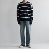 Coverwin 2024 New Fashion Men Spring outfit  No. 3413 STRIPED V-NECK SWEATER