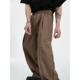 Coverwin  9800 DARK BROWN FOLDED SUIT STRAIGHT PANTS