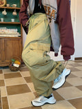 Coverwin spring outfits men summer outfit c2 Drawstring Wide Cargo Pants