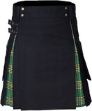 90s fashion Men's Scottish Festival Skirt Men's Plaid Contrast Color Pleated Skirt Bk0140