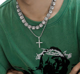 Coverwin DIAMOND CROSS PENDANT NECKLACE