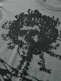 Coverwin Men's Rose Skull Print Tee