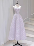 Coverwin-Cyber Monday Christmas party outfits Sexy A Line Sleeveless Pink Floral Long Prom Dress B391