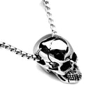 Coverwin Goth Skull Pendant Chain Necklace For Men Jewelry Skeleton Punk Halloween Accessories