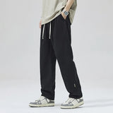 Coverwin Autumn Straight Khaki Cargo Pants Men 2024 Baggy Cotton Drawstring Simple Casual Pants Korean Fashion Daily Trouser