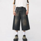 Coverwin Y2k Vintage Black Wide-leg Jorts