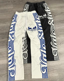 Coverwin Aesthetic Harajuku letter stripe pattern design straight wide leg baggy pants women 2024 fashion trend versatile couple y2k pant