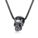 Coverwin Goth Skull Pendant Chain Necklace For Men Jewelry Skeleton Punk Halloween Accessories