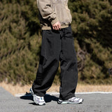 Coverwin 2024 New Spring Summer Mens Cargo Trousers 100%Nylon Solid Color Mid Rise Casual Pants Outdoors Male Clothes