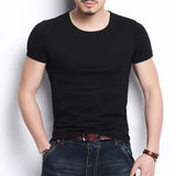 Coverwin 2024 New Men's Tops Tees T Shirt Pure Color ModaL Cotton Short Sleeved T-Shirt Male V-Neck Tops Bottoming Shirt