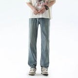 Coverwin  Vintage Summer Jeans Man Pants American Cat Whiskers Baggy Straight Leg Jeans Mens Classics Minimalist Clothes