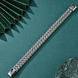 Coverwin 10MM Stainless Steel Bracelet For Men Jewelry Hidden Locks Hand Chain 19/21/23CM Size Accessories