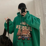 Coverwin Men's Clothing Hoodies Green Sweatshirts for Man Manga Hooded Anime Graphic Aesthetic Welcome Deal Free Shipping Offers Autumn