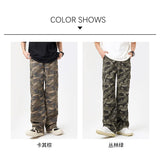 Coverwin  Parachute Cargo Pants Men American 2024 Summer New Fold Camouflage Casual Pants for Man Fashion Streetwear