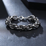 Coverwin Men Twisted Chain Bracelet,6MM Stainless Steel Cage Link Brazalets,Rock Punk Cool Rap Jewelry Gifts