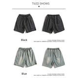 Coverwin Retro Washed Shorts Mens 2024 Summer Embroidery Baggy Japan Denim Shorts for Male Mid Rise Fashion Streetwear