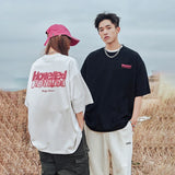 Coverwin 2024 American T Shirt Men 100â„?Cotton Letter Print Streetwear Summer O Neck Tshirt for Couples Fashion Basics