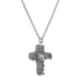 Coverwin New Gothic Heart Zircon Cross Necklace Black Crystal Punk Y2K Heart Cross Chain Pendant Necklace for Woman Daily Wear