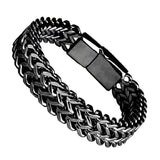 Coverwin 10MM Stainless Steel Bracelet For Men Jewelry Hidden Locks Hand Chain 19/21/23CM Size Accessories