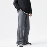 Coverwin 2024 Winter New Corduroy Casual Pants Mens American Baggy Fleece Straight Leg Pants for Man Fashion Streetwear