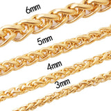 Coverwin 3MM-8MM STAINLESS STEEL TWIST CHAIN NECKLACE FOR MEN Punk Neck Jewelry Accessories Male Thick LONG CHAINS