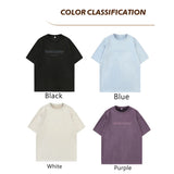 Coverwin Suede O Neck Tshirts for Men American Letter Embroidery Short Sleeve T-shirts Man Hip Hop 2024 Summer Clothing