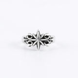 Coverwin Personality Cyberpunk Gothic Star of David Ring Adult Unisex Metal Retro Opening Adjustable Rings Jewelry Accessories Prop