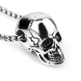 Coverwin Goth Skull Pendant Chain Necklace For Men Jewelry Skeleton Punk Halloween Accessories