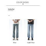 Coverwin  Vintage Summer Jeans Man Pants American Cat Whiskers Baggy Straight Leg Jeans Mens Classics Minimalist Clothes