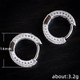 Coverwin Fashion Shiny AAA White Zirconia Hoop Earrings For Men Women Daily Wearable Earrings Unisex Couple Jewelry Gifts