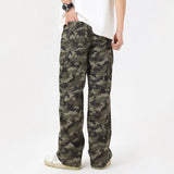 Coverwin  Parachute Cargo Pants Men American 2024 Summer New Fold Camouflage Casual Pants for Man Fashion Streetwear