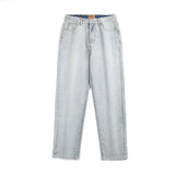 Coverwin  Baggy Embroidery Denim Pants Man 2024 New Spring Autumn Mid Rise Bleached Distressed Jeans Hip Hop Streetwear