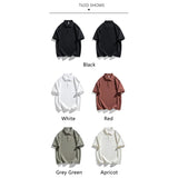 Coverwin Plain Polo Shirts for Mans Baggy Turn Down Collar Classics Mens Polo Shirts High Quality Motion Casual Clothes