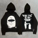 Coverwin High Street letter graphics printed oversized long-sleeved hoodies for women 2024 new hip-hop versatile lazy style couple tops