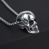 Coverwin Goth Skull Pendant Chain Necklace For Men Jewelry Skeleton Punk Halloween Accessories