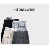 Coverwin Young Korean Fashion Men Pants 2024 Spring and Summer New Solid Color Pencil Pants Mid Zip Up Casual Suit Pants Men