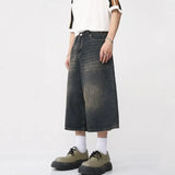 Coverwin Y2k Vintage Black Wide-leg Jorts