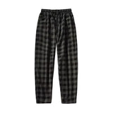 Coverwin 4XL 5XL Corduroy Pants Men Fashion Retro Casual Plaid Pants Men Streetwear Hip Hop Loose Straight Trousers Male Large Size